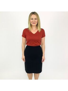 Kasper Black A-Line Skirt Size 14P | Classic Workwear with Kick Pleat